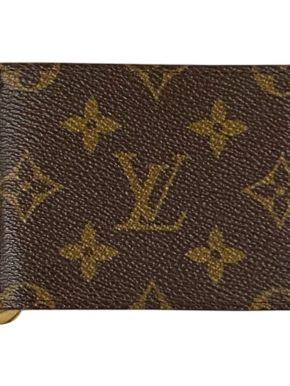 RARE VINTAGE LOUIS VUITTON MONOGRAM PINCE WALLET MONEY CLIP, PRISTINE NWOT